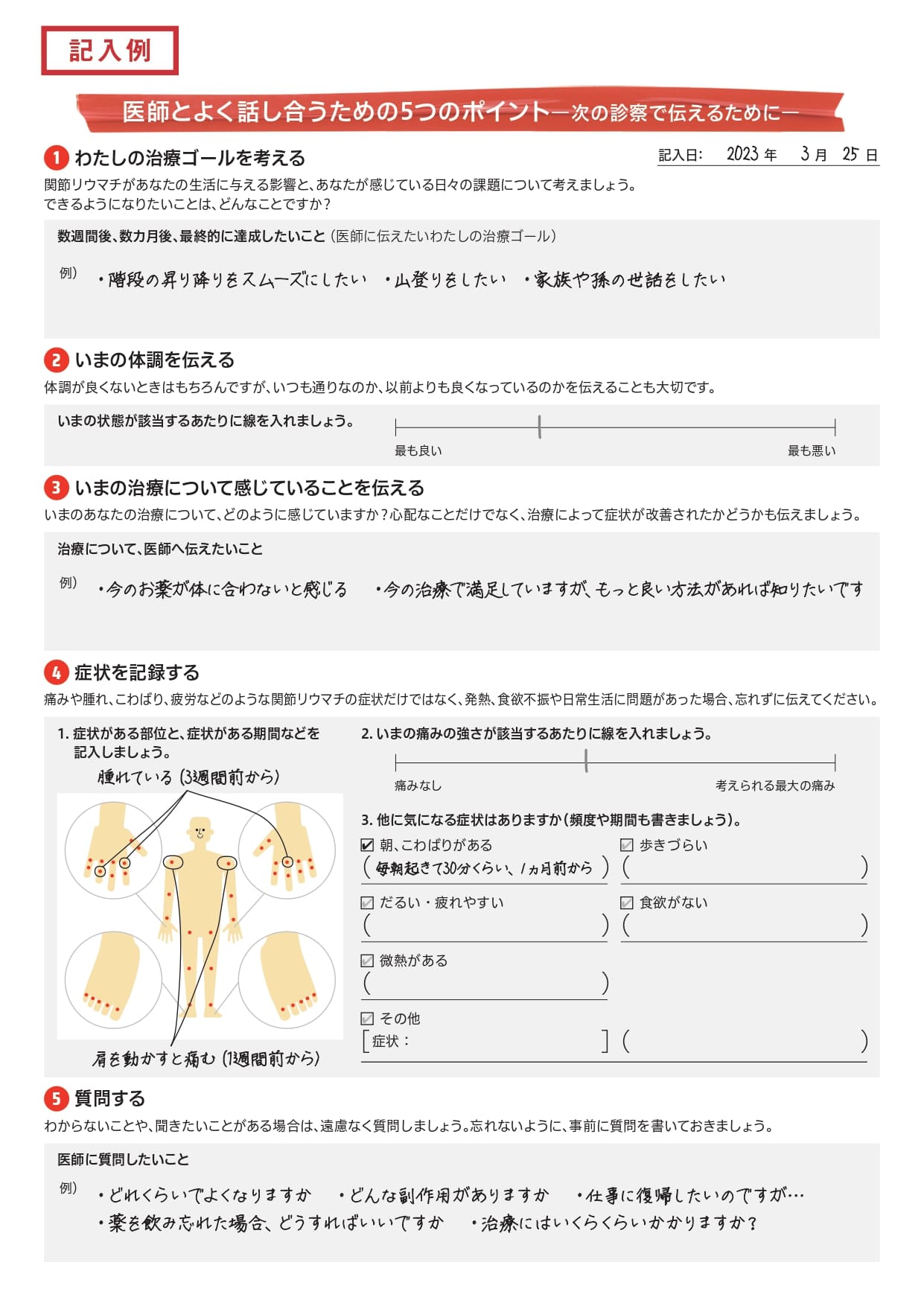 関節リウマチ | RA】 症状や関節リウマチ治療について医師と話し合う 